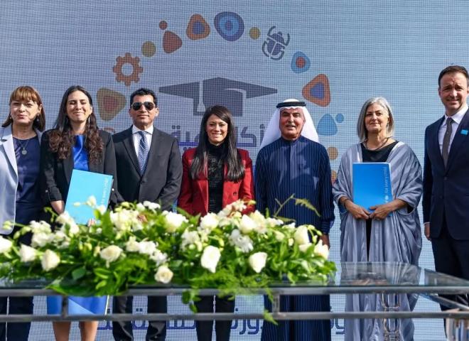 وزيرا التخطيط والتعاون الدولي والشباب والرياضة والمنسقة المقيمة للأمم المتحدة يشهدون توقيع اتفاقية بين مؤسسة الغرير ومنظمة اليونيسيف لدعم مبادرة شباب بلد